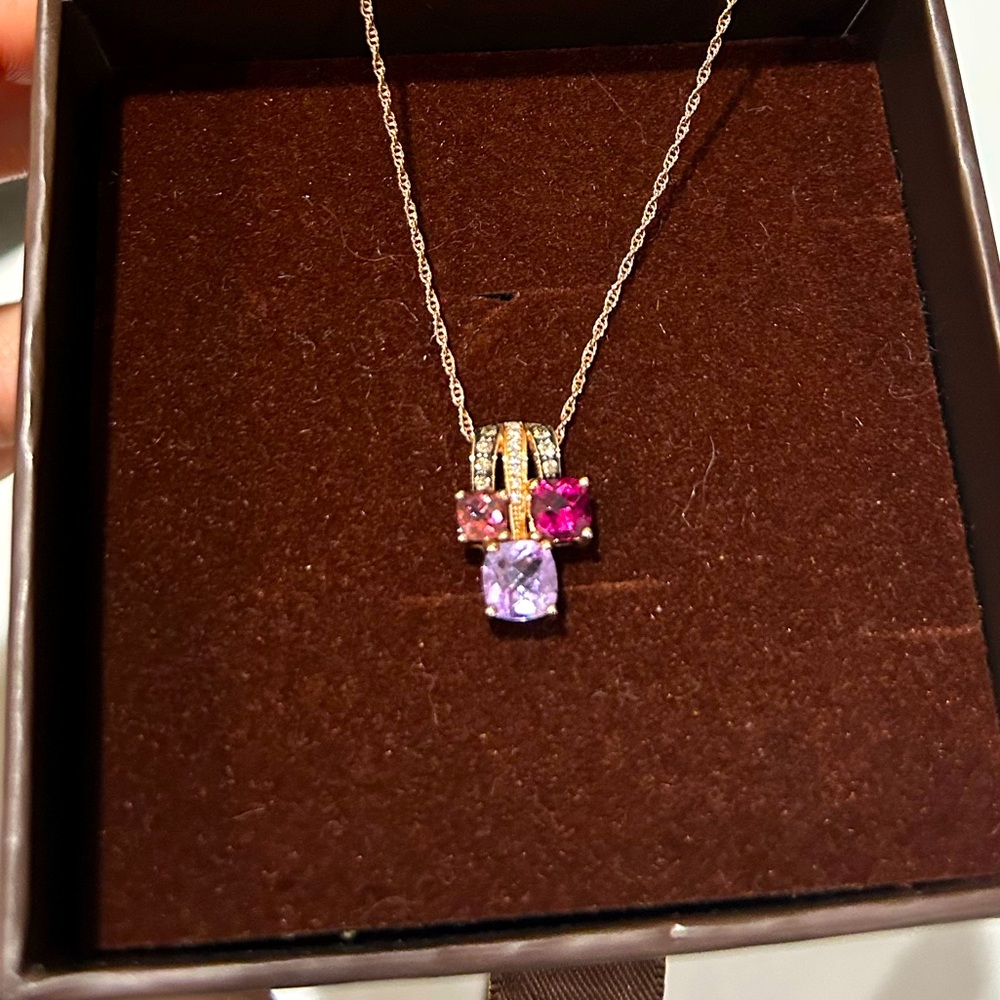 Le Vian 14K Diamond, Tourmaline, and Rhodolite Garnet Pendant